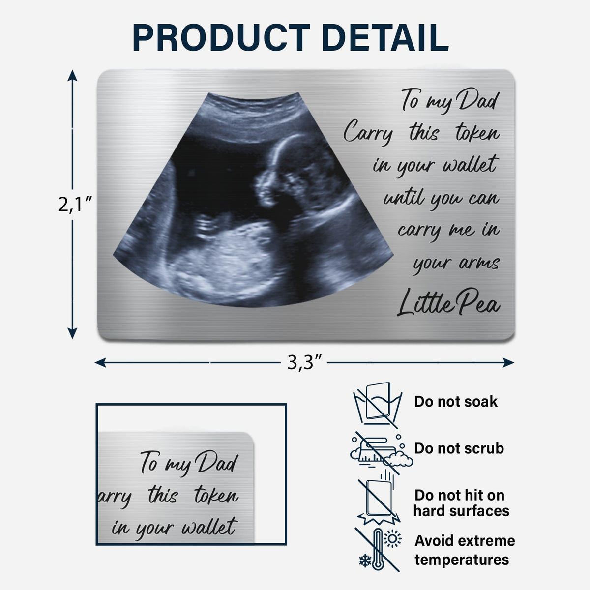 Custom Photo Until You Can Carry Me In Your Arms - Birthday, Loving Gift For Father, Dad-to-be - Personalized Aluminum Wallet Card