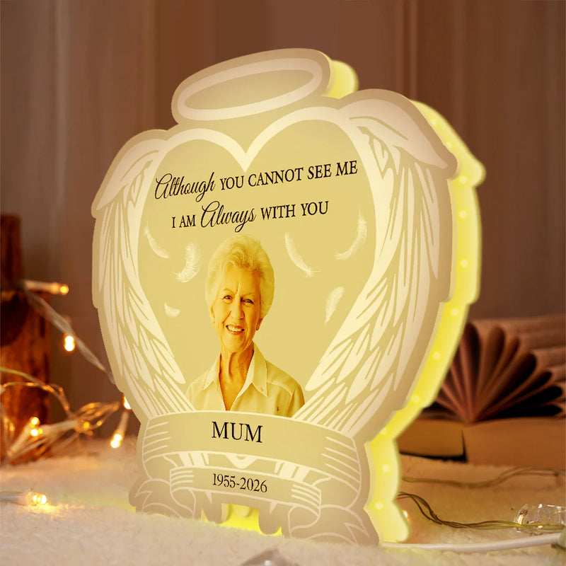Custom Photo, Memorial, Gift For Father, Gift For Mother, Family, Sad - Custom Photo Always Shine In My Heart - Personalised Custom Shaped Light Box