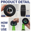Gift For Father,New Dad,Non-Eng,Icon,Adorable - Our First Father's Day Together - Personalized Hockey Puck Bottle Opener