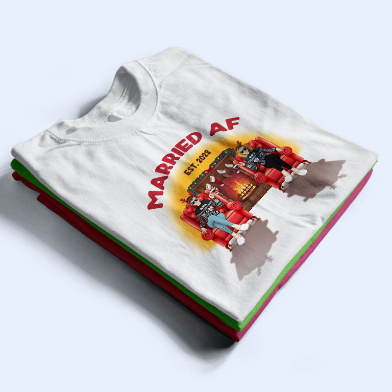 Christmas Married AF - Gift For Couples - Personalized Custom Sweatshirt