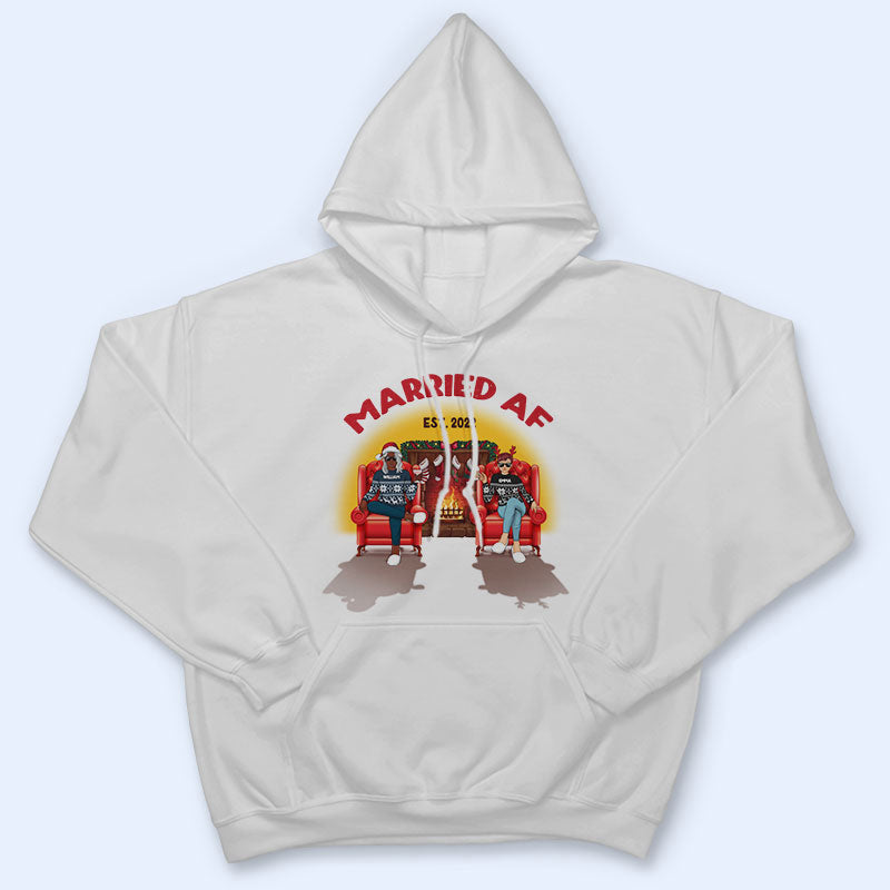 Christmas Married AF - Gift For Couples - Personalized Custom Sweatshirt