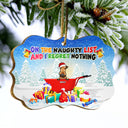 On The Naughty List And We Regret Nothing - Christmas Gift For Cat Dog Lovers - Personalized Wooden Ornament