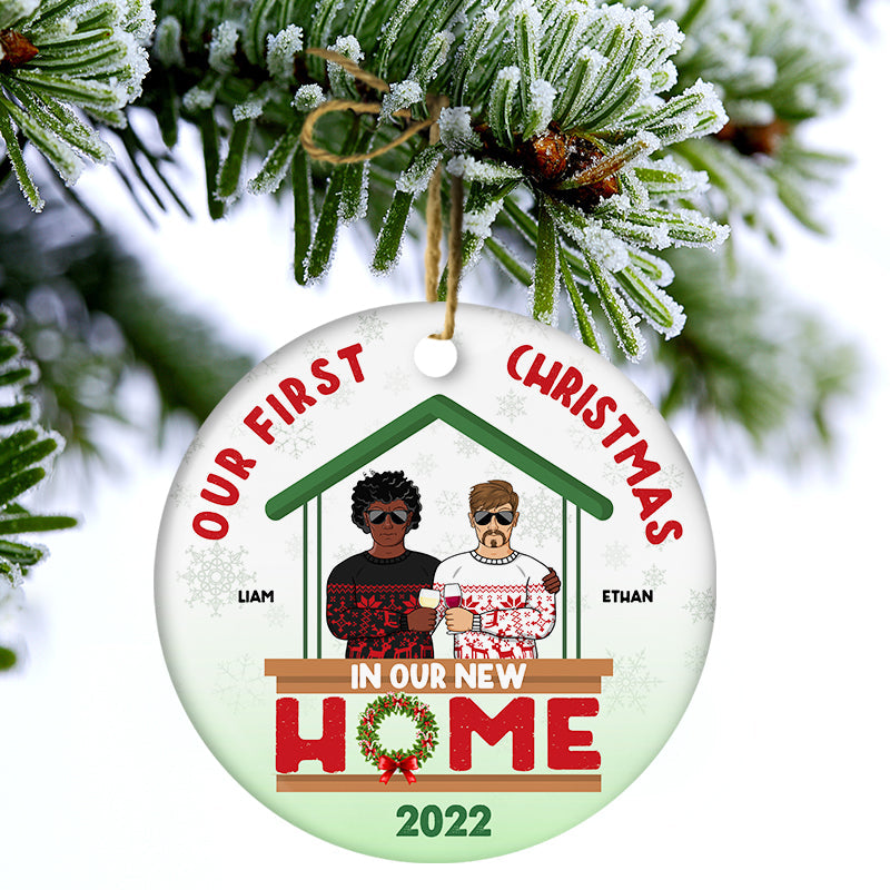 Premier Noël dans notre nouvelle maison - Cadeau pour couple - Ornement en céramique personnalisé