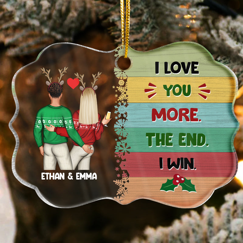 Couple de Noël que je veux ennuyer pour le reste de ma vie - Ornement médaillon acrylique personnalisé