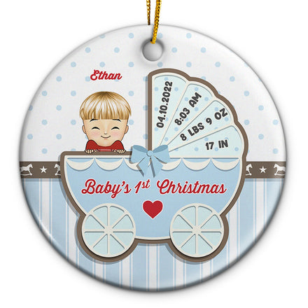 Décoration de Noël en céramique personnalisée pour le premier Noël de bébé