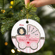 Décoration de Noël en céramique personnalisée pour le premier Noël de bébé