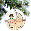 Christmas Baby's 1st Christmas - Personalized Custom Circle Ceramic Ornament