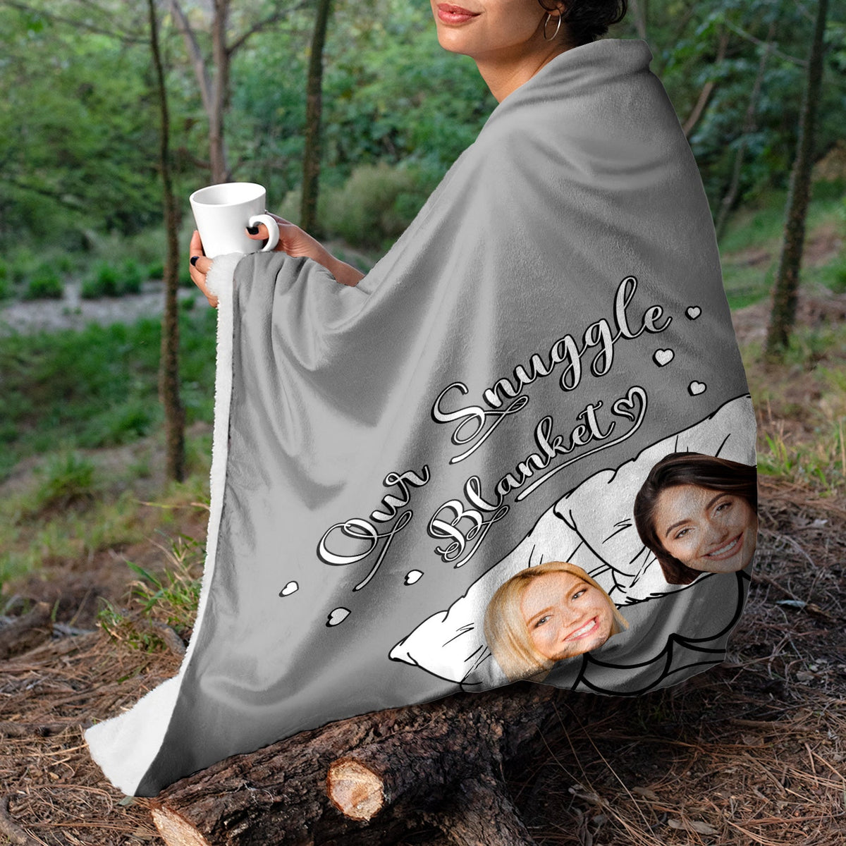 Custom Photo Our Snuggle Blanket Funny - Gift For Couple - Personalized Custom Fleece Blanket