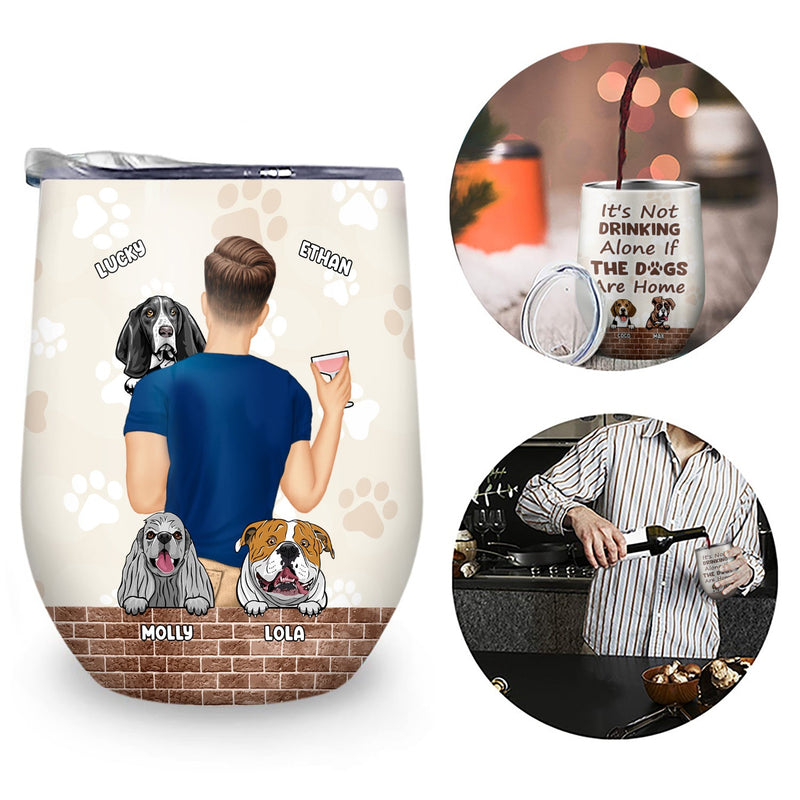 Ce n'est pas boire seul - Cadeau maman chien, papa chien - Verre à vin personnalisé
