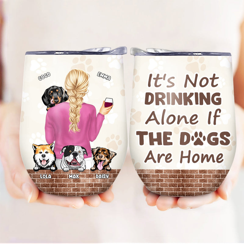 Ce n'est pas boire seul - Cadeau maman chien, papa chien - Verre à vin personnalisé