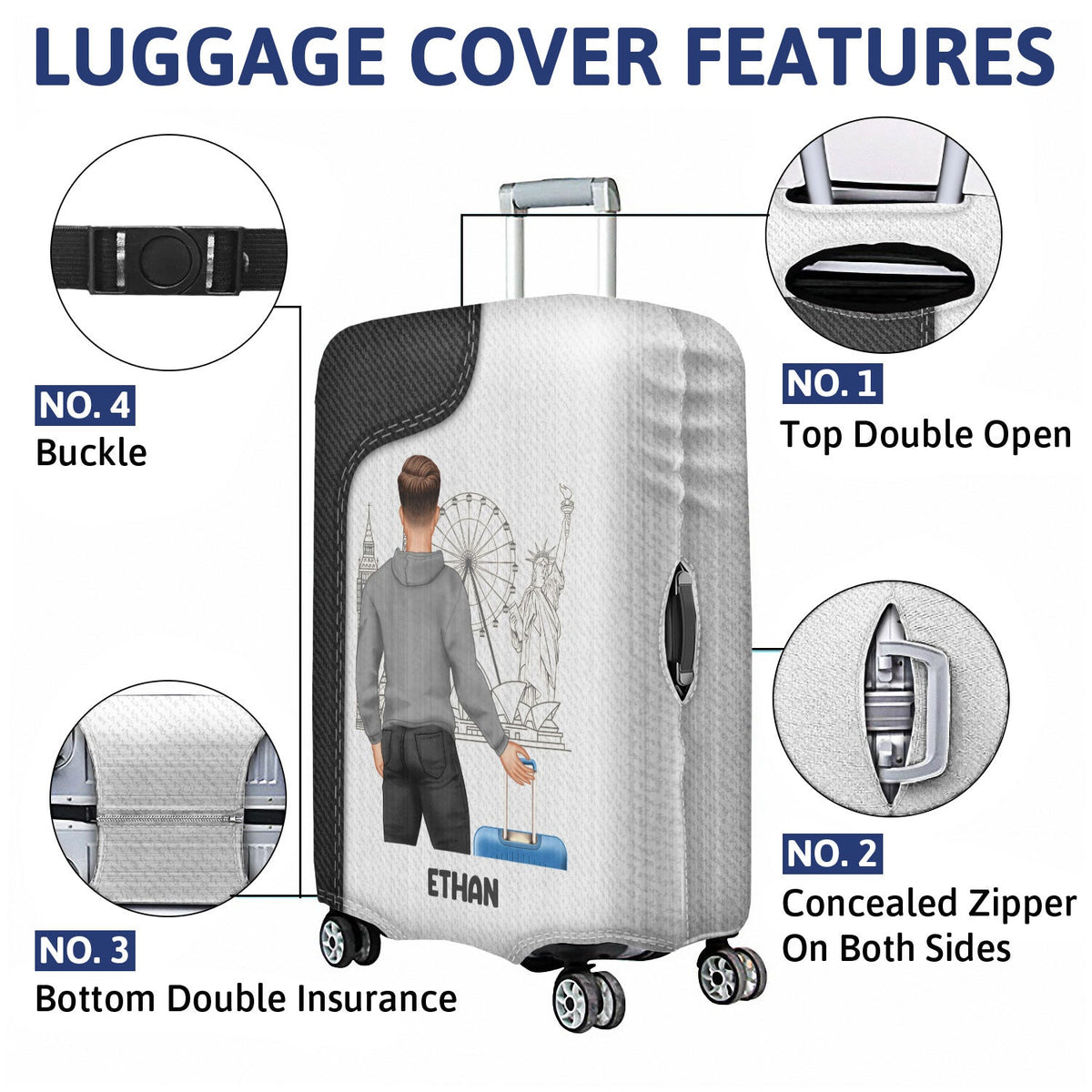 Traveling Just A Girl Boy Who Loves Traveling - Gift For Travelers - Personalized Custom Luggage Cover