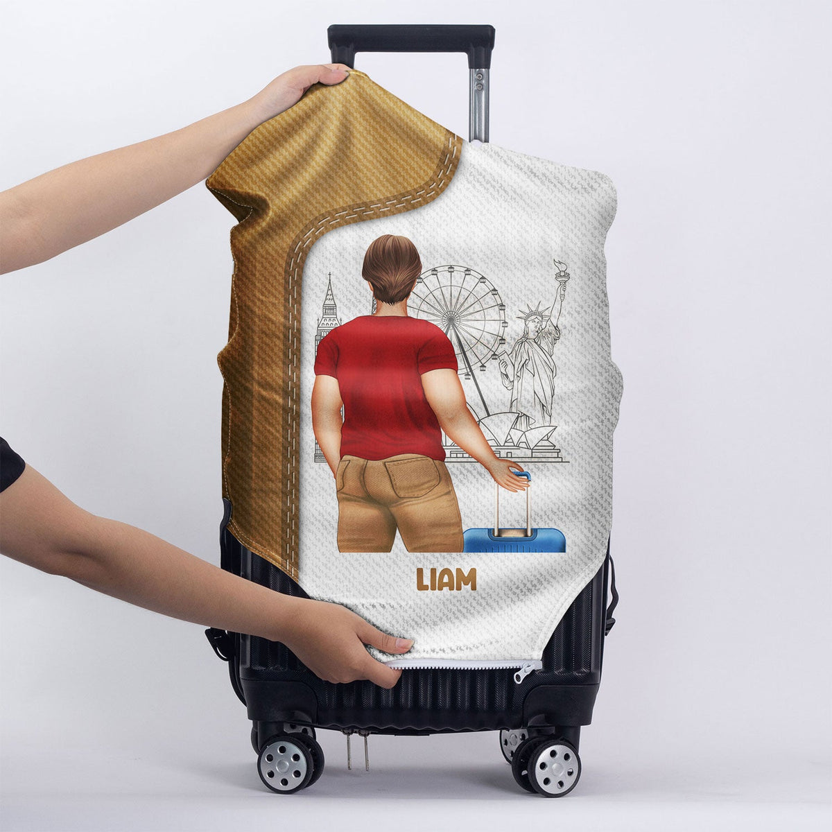 Traveling Just A Girl Boy Who Loves Traveling - Gift For Travelers - Personalized Custom Luggage Cover