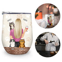 Ce n'est pas boire seul - Cadeau pour les amoureux des chiens et des chats - Verre à vin personnalisé