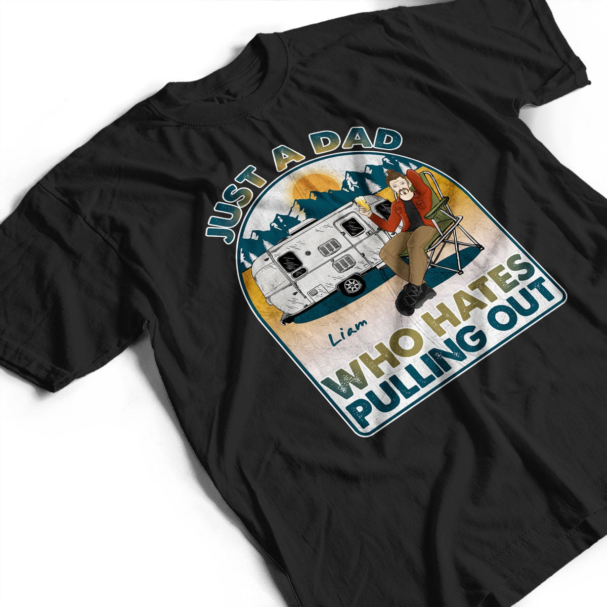 Camping qui déteste se retirer - Cadeau pour papa - T-shirt personnalisé