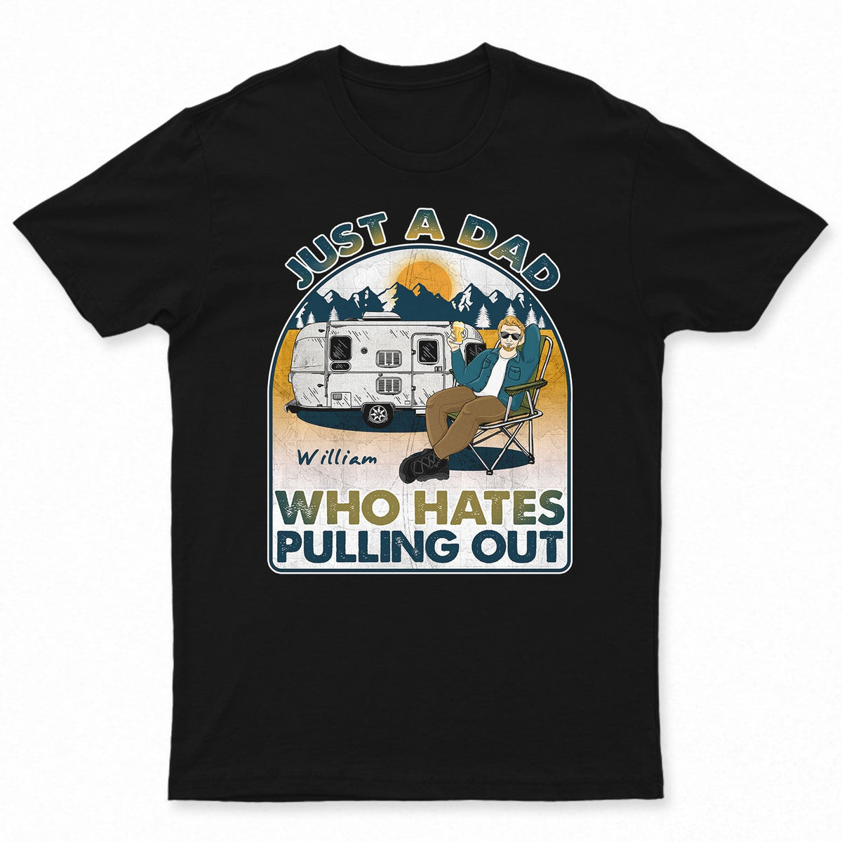 Camping qui déteste se retirer - Cadeau pour papa - T-shirt personnalisé