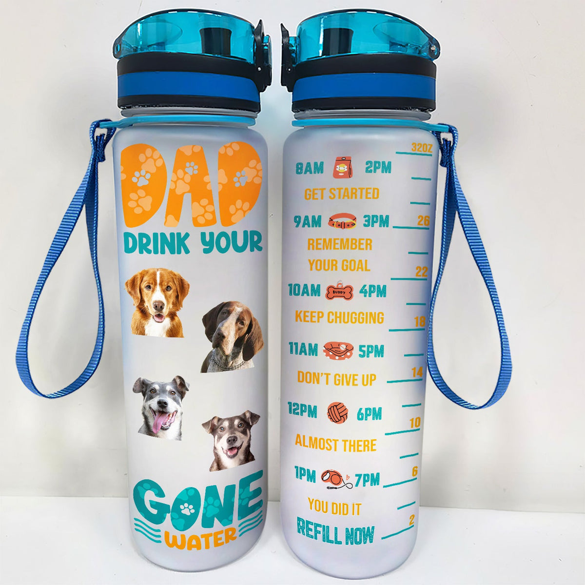 Custom Photo Drink Your Doggone Water Gift For Dog Dad Personalize