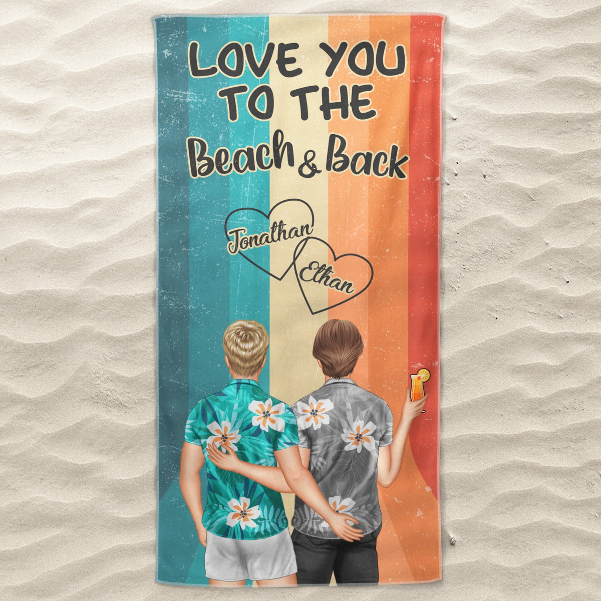 Couple Beach Love You To The Beach - Gift For Couples - Personalized Custom Beach Towel