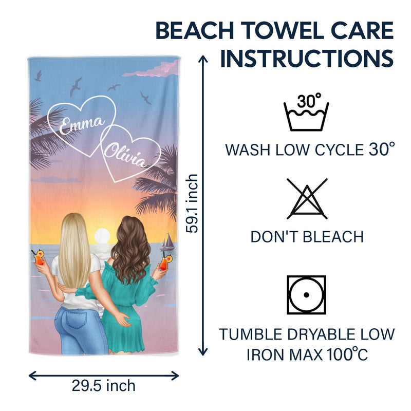 Couple Beach Love You To The Beach - Gift For Couples - Personalized Custom Beach Towel