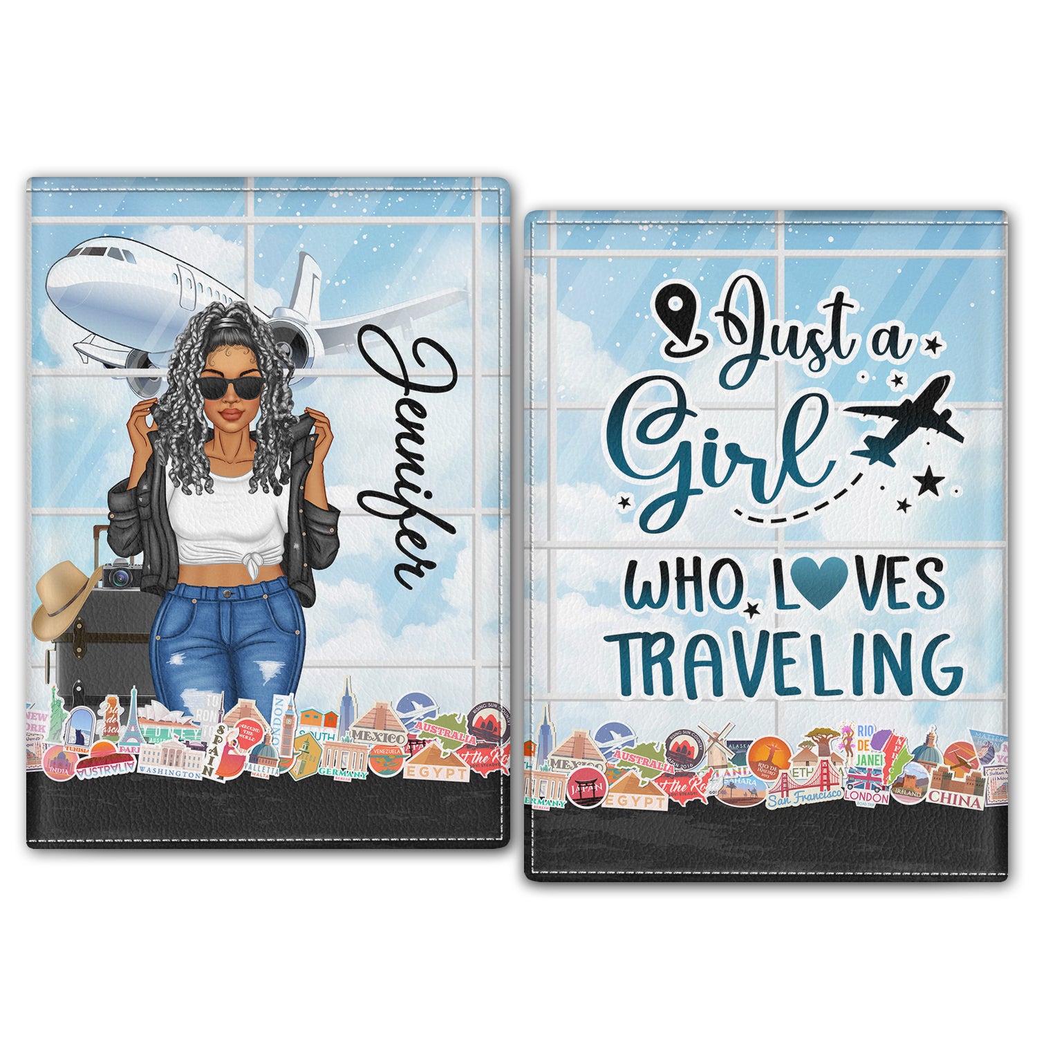 Fashion Just A Girl Who Loves Traveling - Personalized Custom Passport Cover, Passport Holder