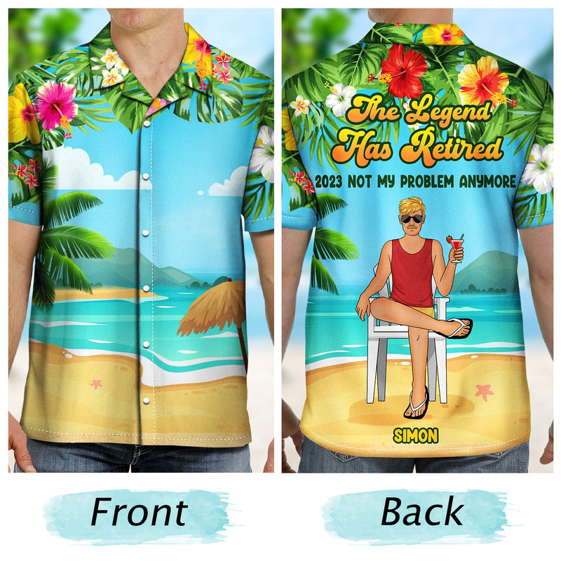 Beach The Legend The Queen Has Retired - Retirement Gift, Gift For Beach Lovers - Personalized Custom Hawaiian Shirt