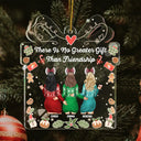 No Greater Gift Than Friendship - Christmas Gift For Besties - Personalized Custom Shaped Acrylic Ornament