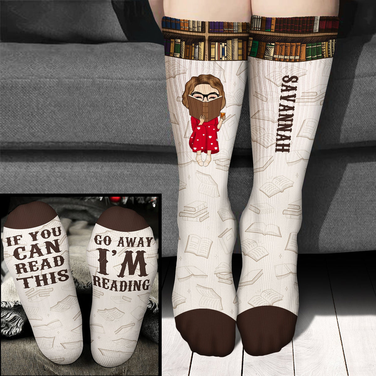 I'm Reading Gift For Book Lovers Personalized Socks Wander Prints™