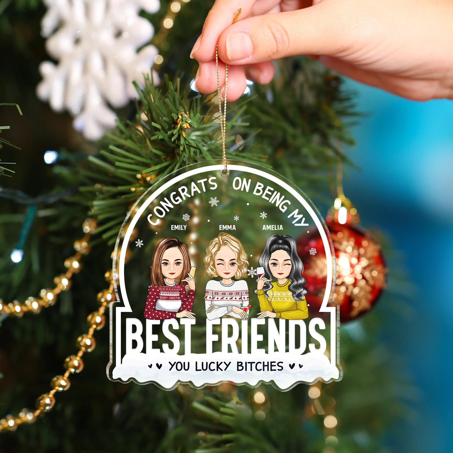 BFF's Rock Cartoon Ceramic Ornament | Zazzle