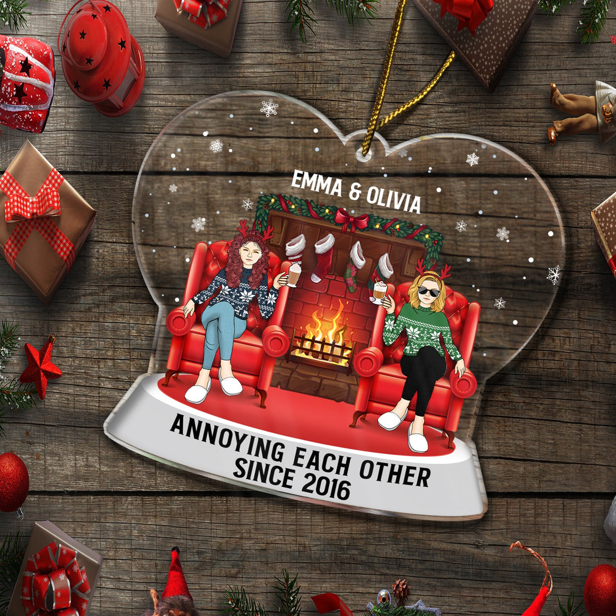 Annoying Each Other - Christmas Gift For Couples - Custom Shaped Acrylic Ornament