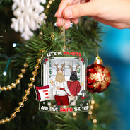 Couple de Noël, soyons coquins ! Cadeau pour couples ! Ornement acrylique personnalisé en forme personnalisée.