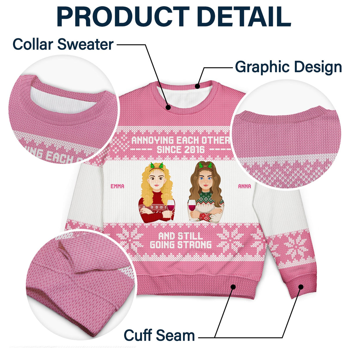 Annoying Each Other Since - Christmas Gift For Couples - Personalized Unisex Ugly Sweater