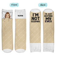Je repose mes yeux - Cadeau pour vous-même - Chaussettes personnalisées