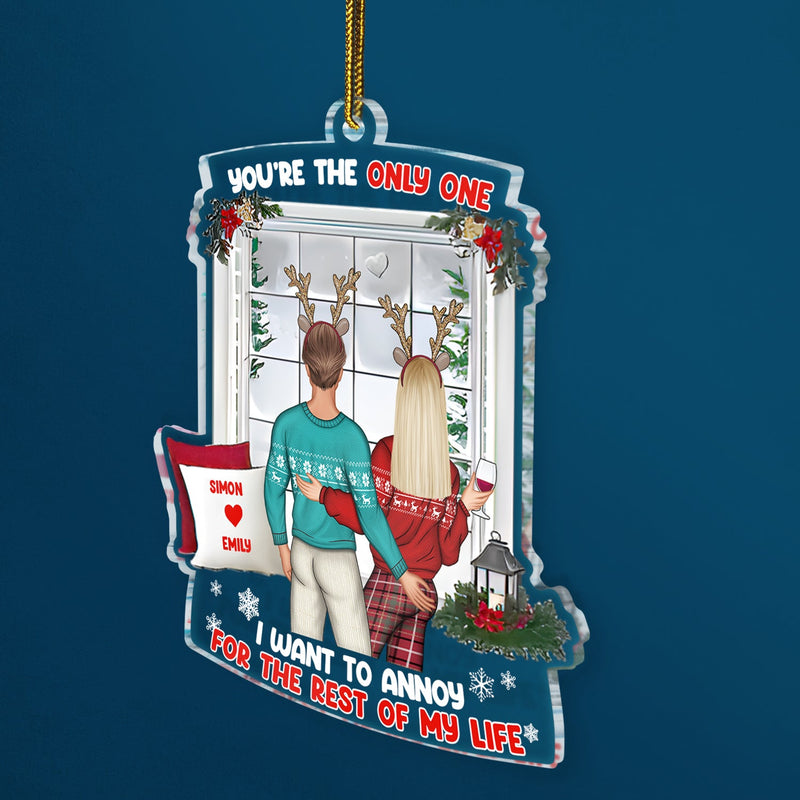 Christmas Couple Only One To Annoy - Gift For Couples - Personalized Custom Shaped Acrylic Ornament