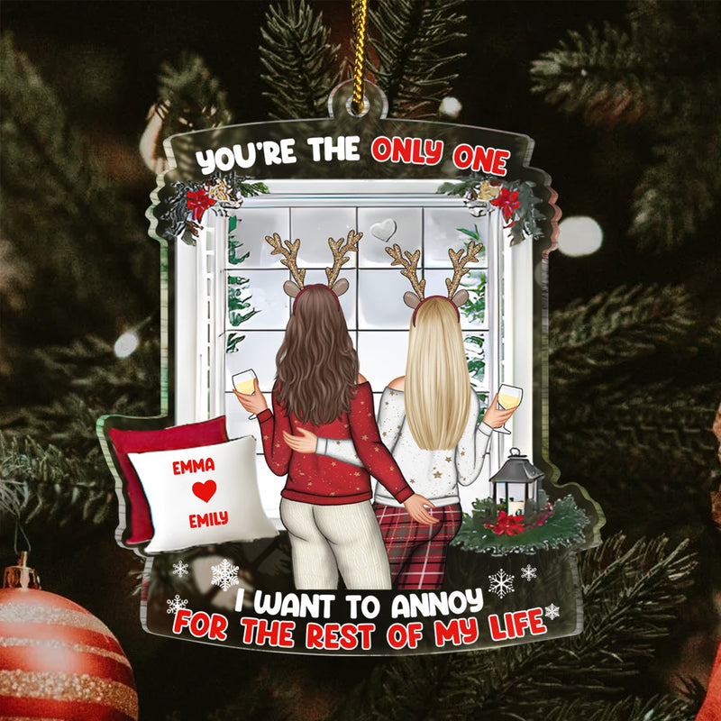 Christmas Couple Only One To Annoy - Gift For Couples - Personalized Custom Shaped Acrylic Ornament