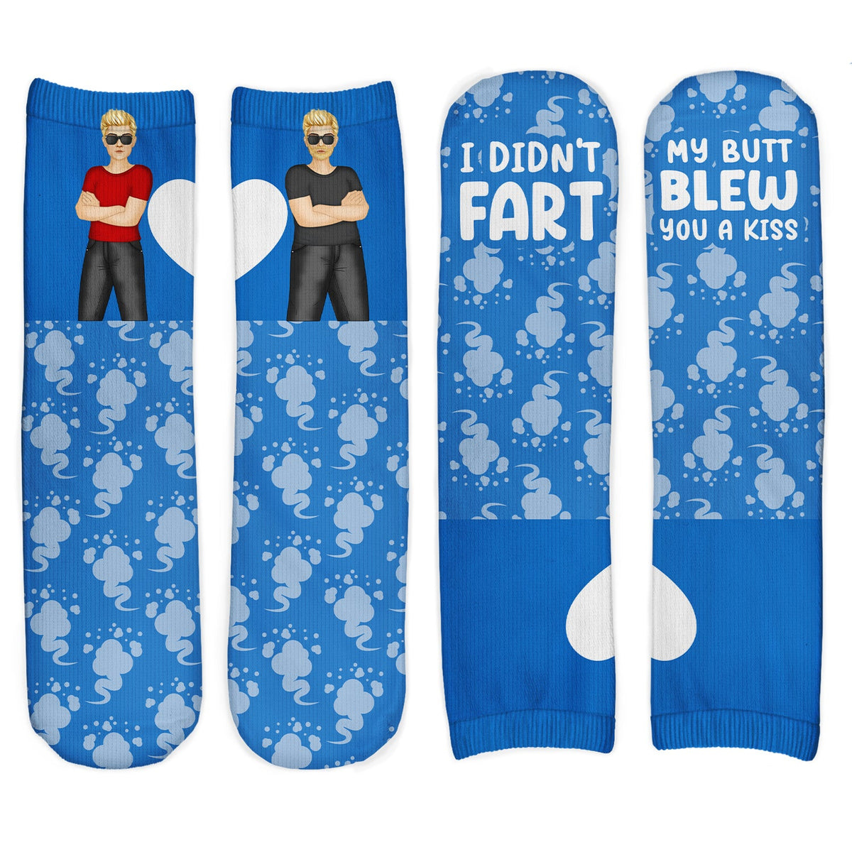 Blew You A Kiss - Gift For Couples - Personalized Socks