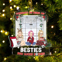 Décoration de Noël en acrylique personnalisée avec un dessin animé « Félicitations pour être ma meilleure amie » !