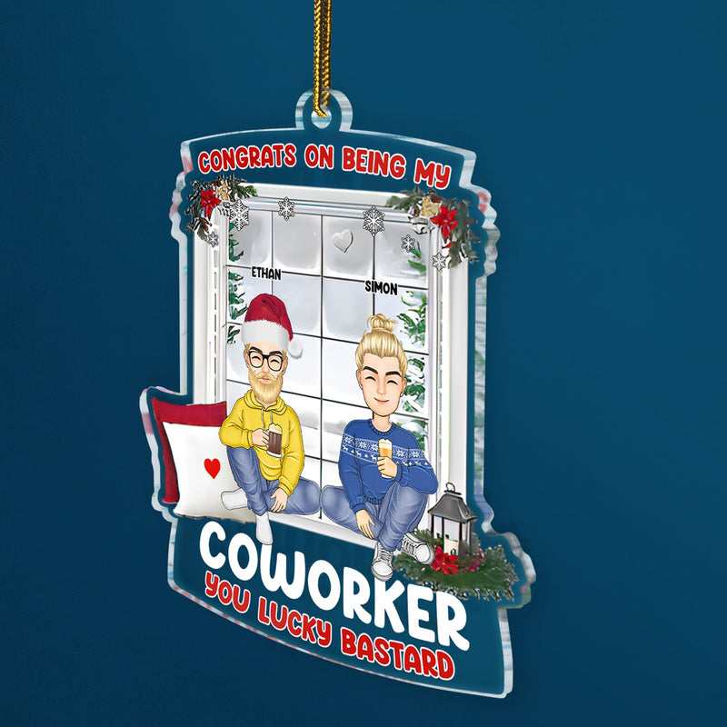 Décoration de Noël en acrylique personnalisée avec un dessin animé « Félicitations pour être ma meilleure amie » !