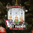 Décoration de Noël en acrylique personnalisée avec un dessin animé « Félicitations pour être ma meilleure amie » !