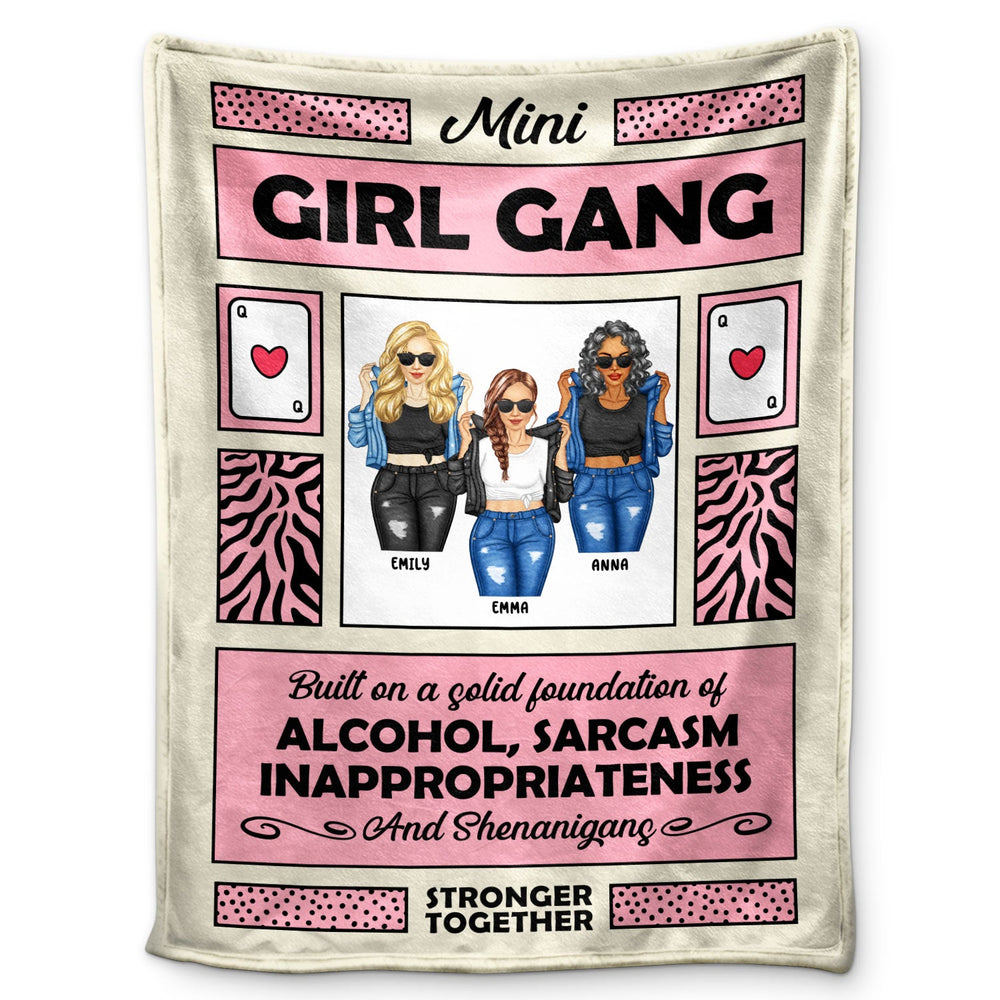 Mini Girl Gang - Gift For Sisters And Best Friends - Personalized Fleece Blanket