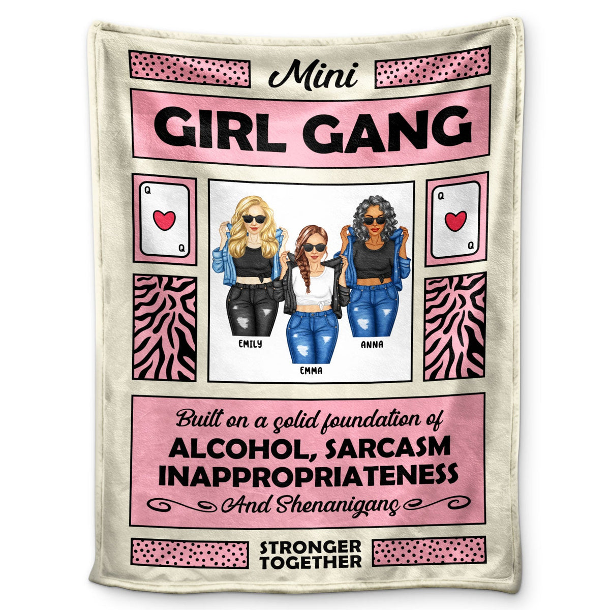 Mini Girl Gang - Cadeau pour sœurs et meilleures amies - Couverture polaire personnalisée