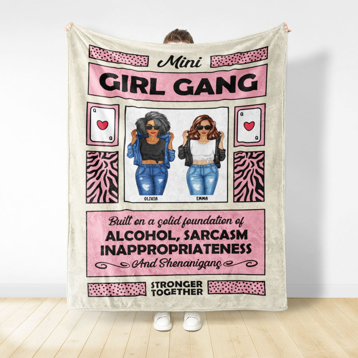 Mini Girl Gang - Cadeau pour sœurs et meilleures amies - Couverture polaire personnalisée