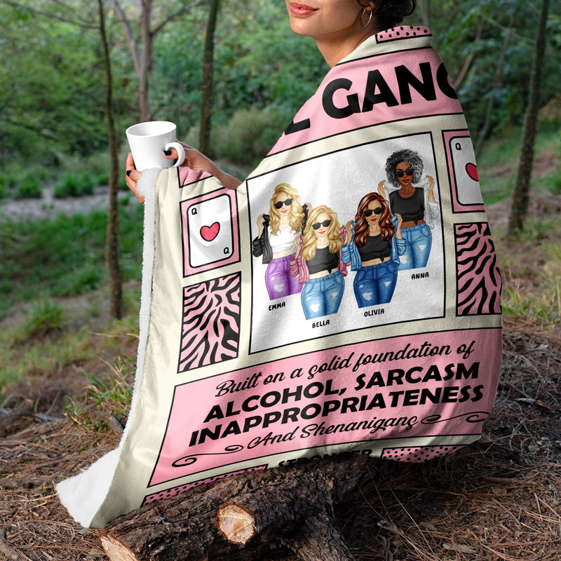 Mini Girl Gang - Gift For Sisters And Best Friends - Personalized Fleece Blanket