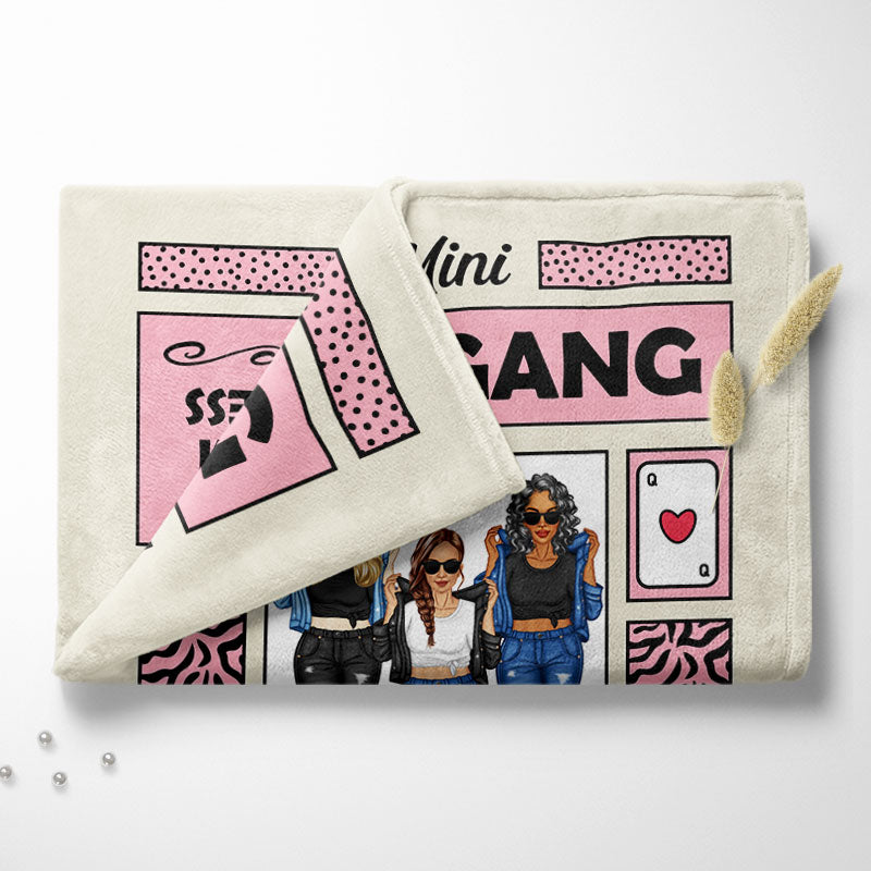 Mini Girl Gang - Gift For Sisters And Best Friends - Personalized Fleece Blanket