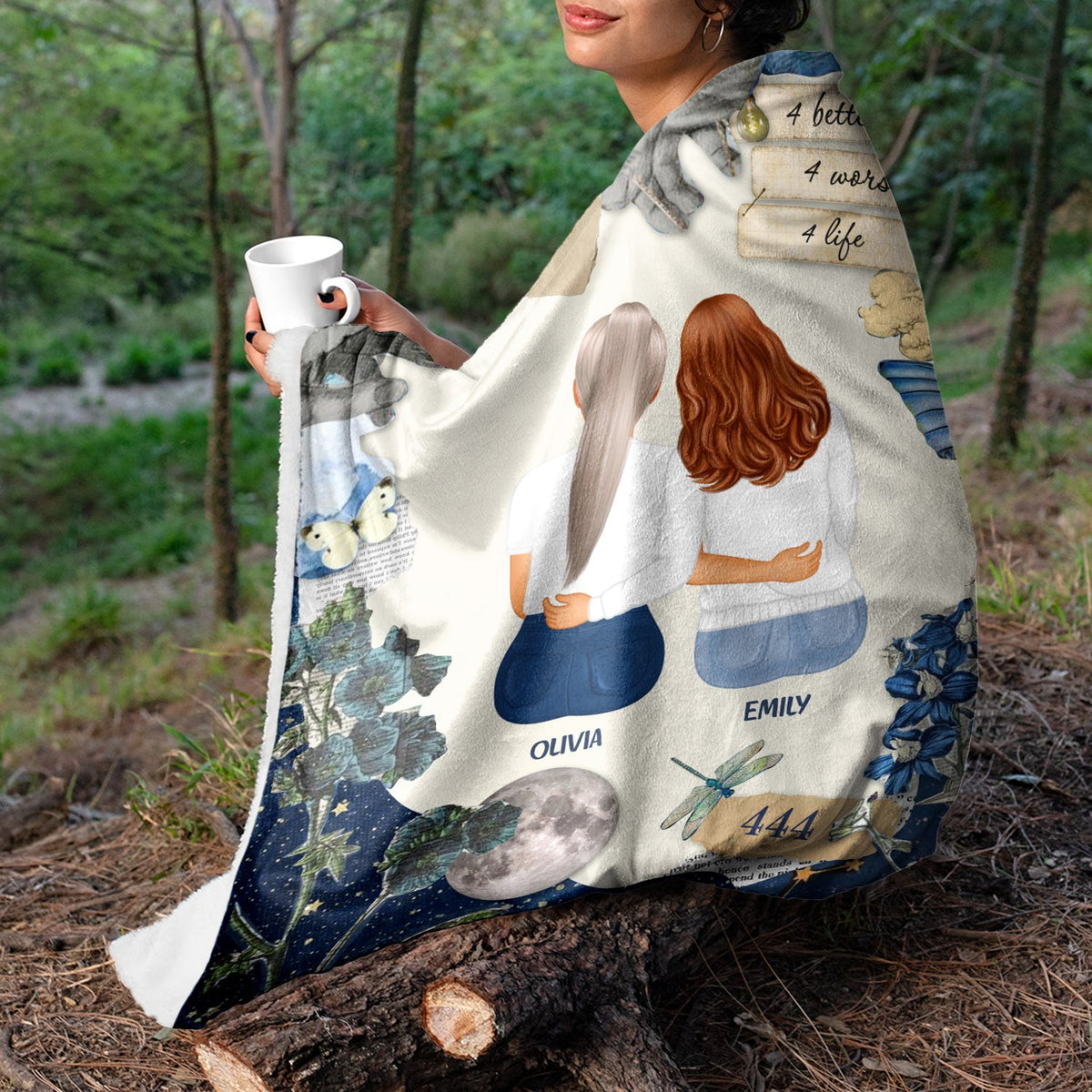 4 Better 4 Worse 4 Life - Gift For Sisters And Besties - Personalized Fleece Blanket