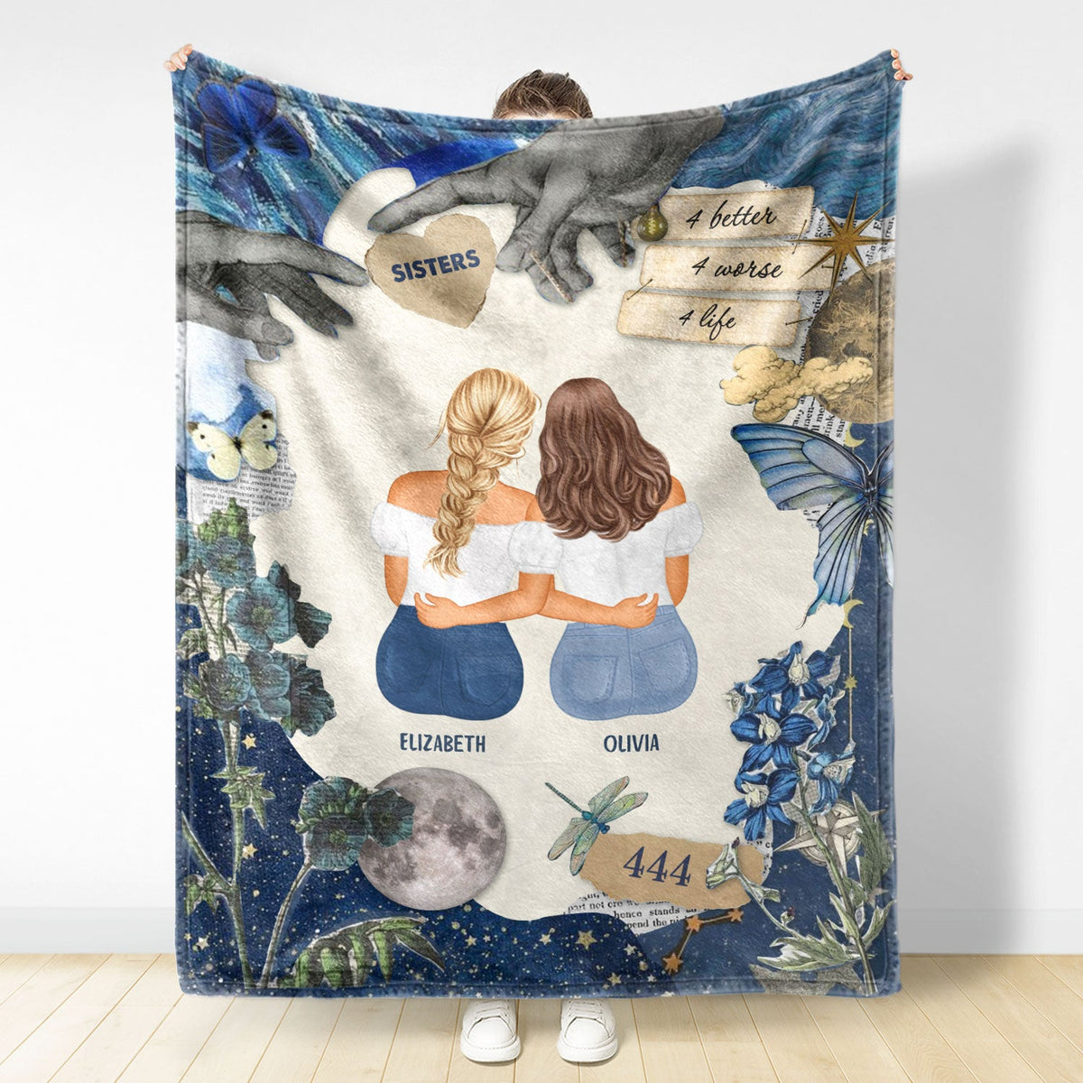 4 Better 4 Worse 4 Life - Gift For Sisters And Best Friends - Personalized Fleece Blanket