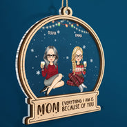 Noël mère et fille dès le début - Cadeau pour maman - Décoration personnalisée à 2 couches