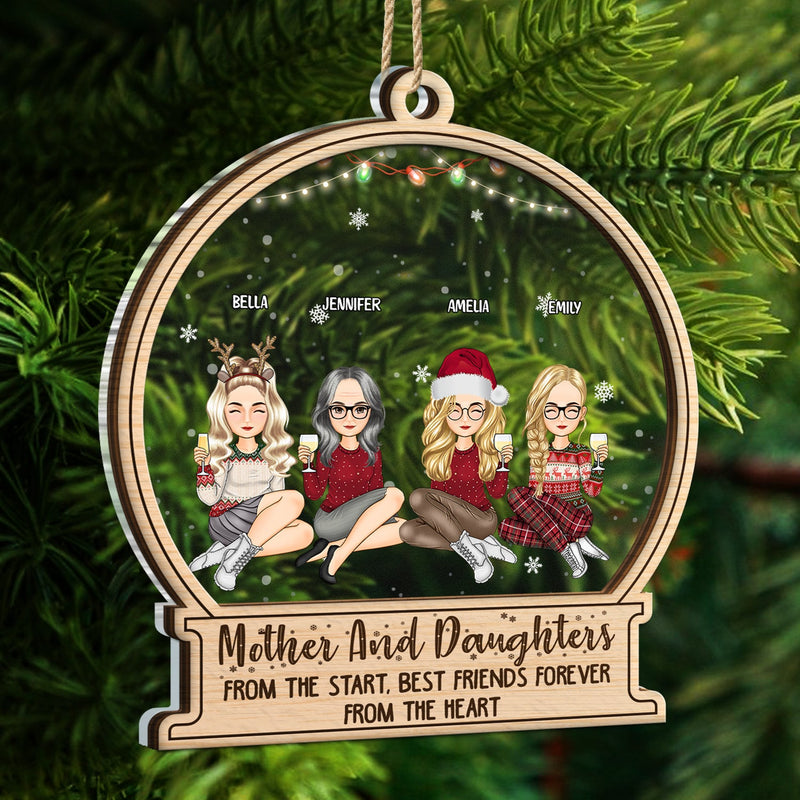 Christmas Mother & Daughter From The Start - Gift For Mother - Personalized 2-Layered Mix Ornament