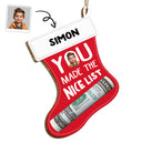 Custom Photo Made The Nice List - Christmas Gift For Kids - Personalized Wooden Cutout Ornament, Money Holder Ornament