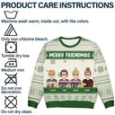 Christmas Cartoon Drinking Bestie Merry Friendmas - Gift For Bestie - Personalized Unisex Ugly Sweater