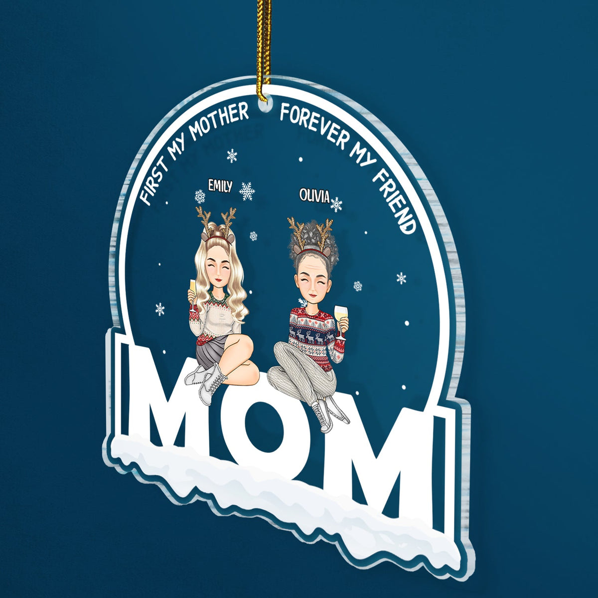 Noël : Mère et fille dès le début - Cadeau pour maman - Décoration acrylique personnalisée