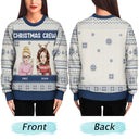 Christmas Cartoon Sitting Christmas Crew - Gift For Besties - Personalized Unisex Ugly Sweater